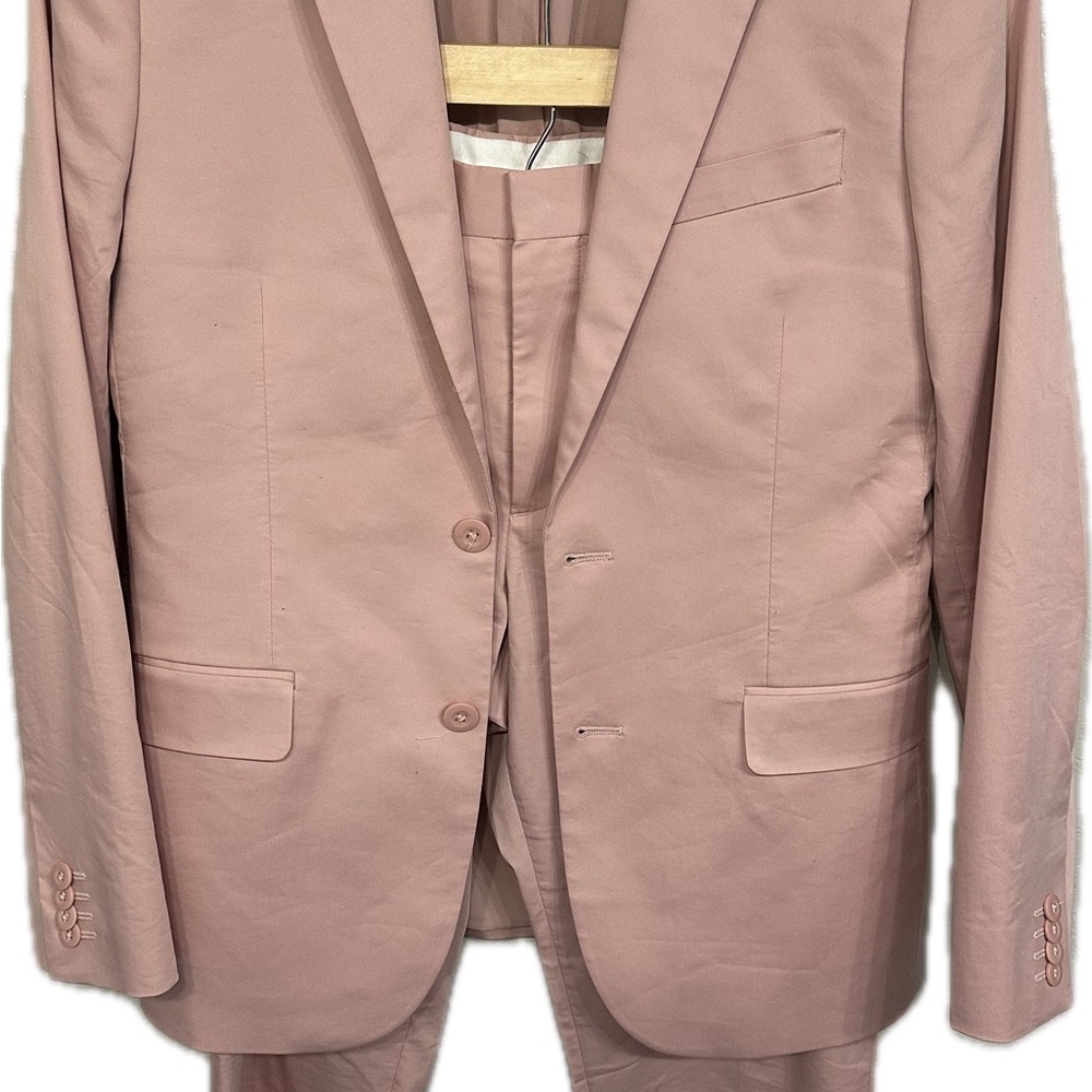 Express Pink Slim Fit Suit Modern Style